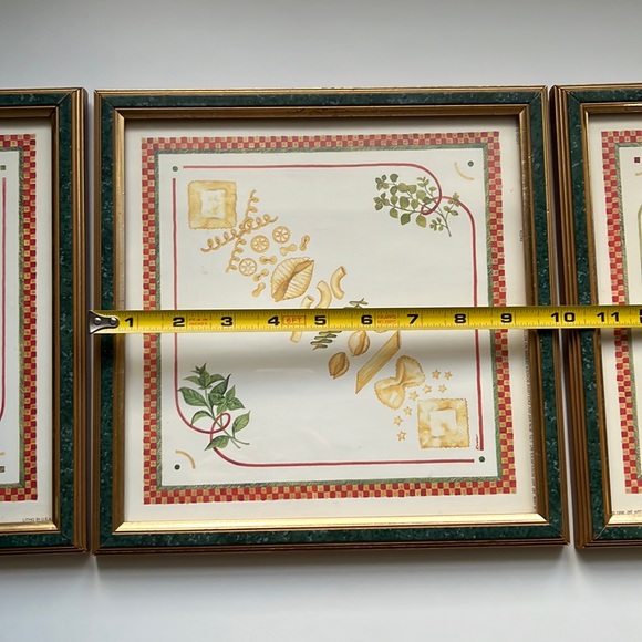 ✨ 1996 ART RESOURCES INT LTD -Set of 3 Framed Prints TOMATOES - HERBS - PASTA. - Picture 14 of 16